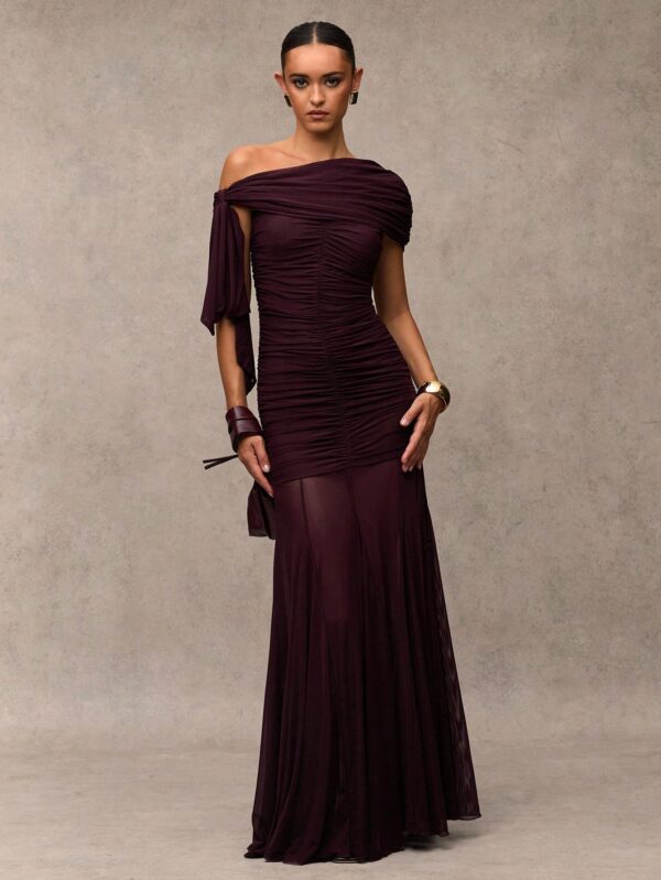 Off Shoulder Hem Maxi Dress