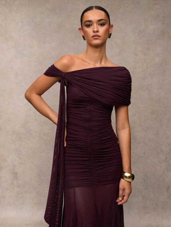 Off Shoulder Hem Maxi Dress