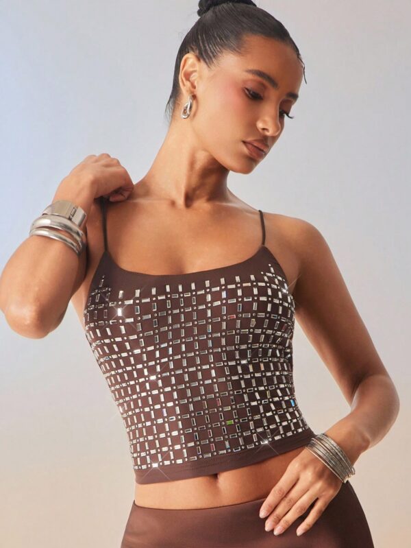 Rhinestone Slim Fit Tank Top