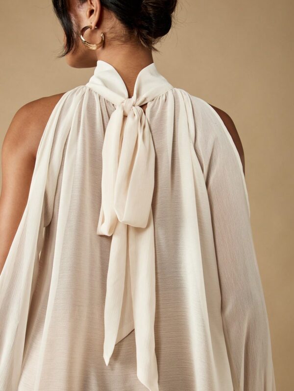Elegant Mock Neck Sleeveless Blouse Top