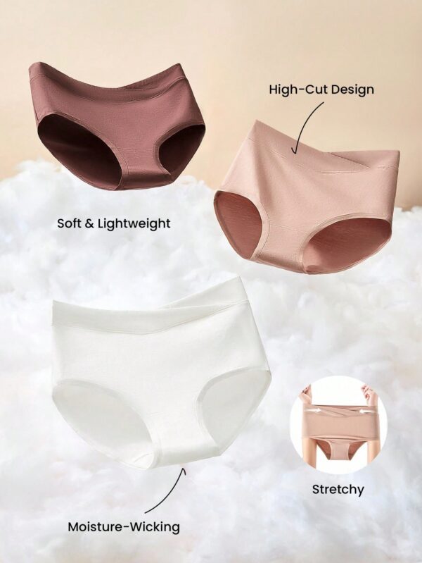 3-Pack Cotton High Waist Briefs Women Underwear Panties