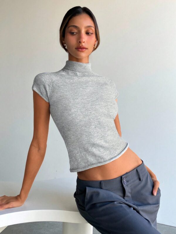 Turtleneck Long Sleeve Tight Fitted Fleeced Top