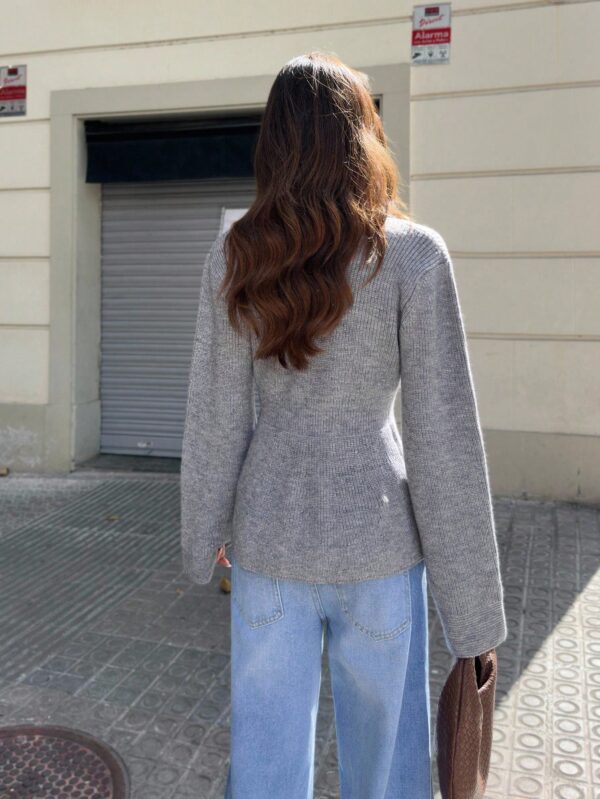 Shawl Collar Long Sleeve Knit Cardigan