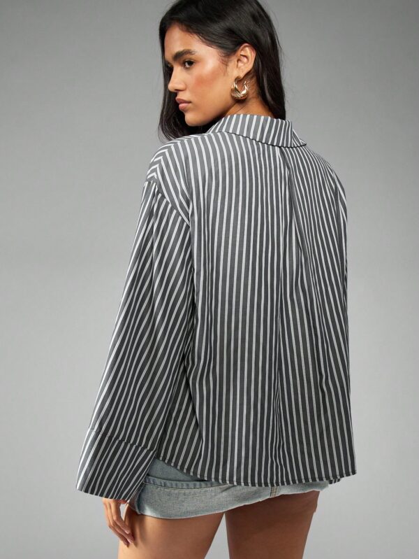 Oversized Button Down Long Sleeve Top
