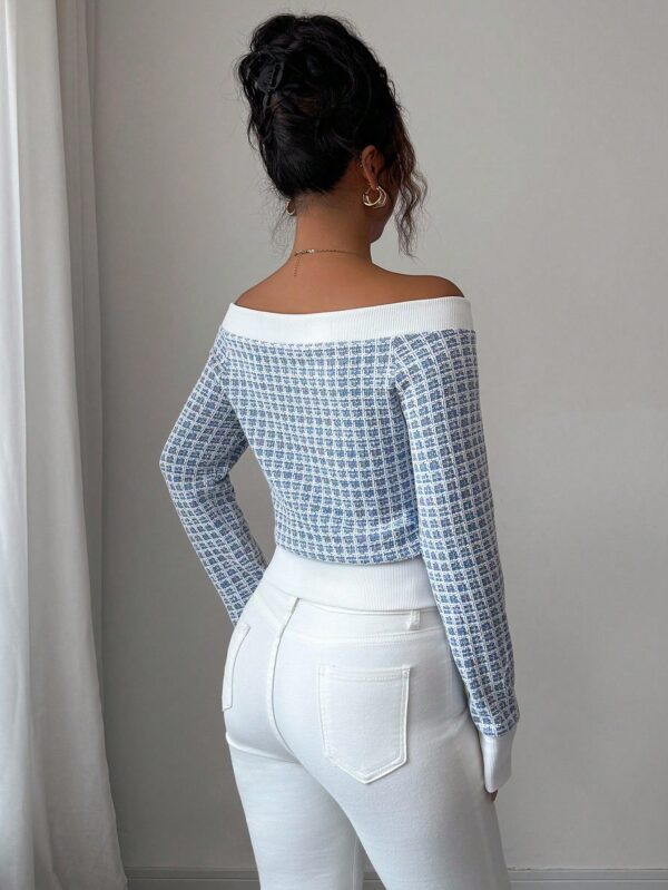 Knitted Off Shoulder Sweatshirt