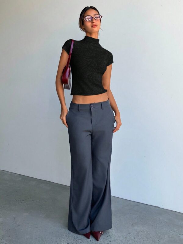 Turtleneck Long Sleeve Tight Fitted Fleeced Top