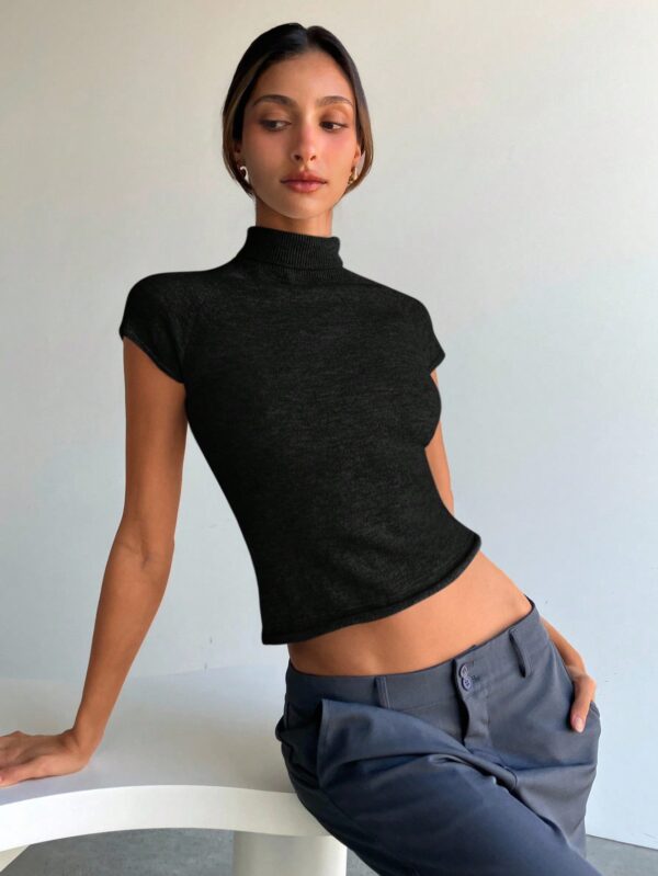 Turtleneck Long Sleeve Tight Fitted Fleeced Top