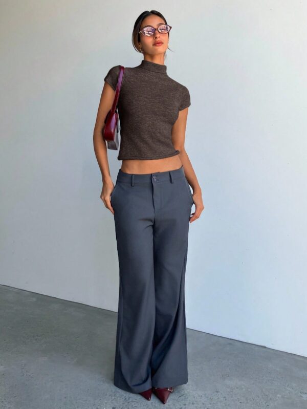 Turtleneck Long Sleeve Tight Fitted Fleeced Top