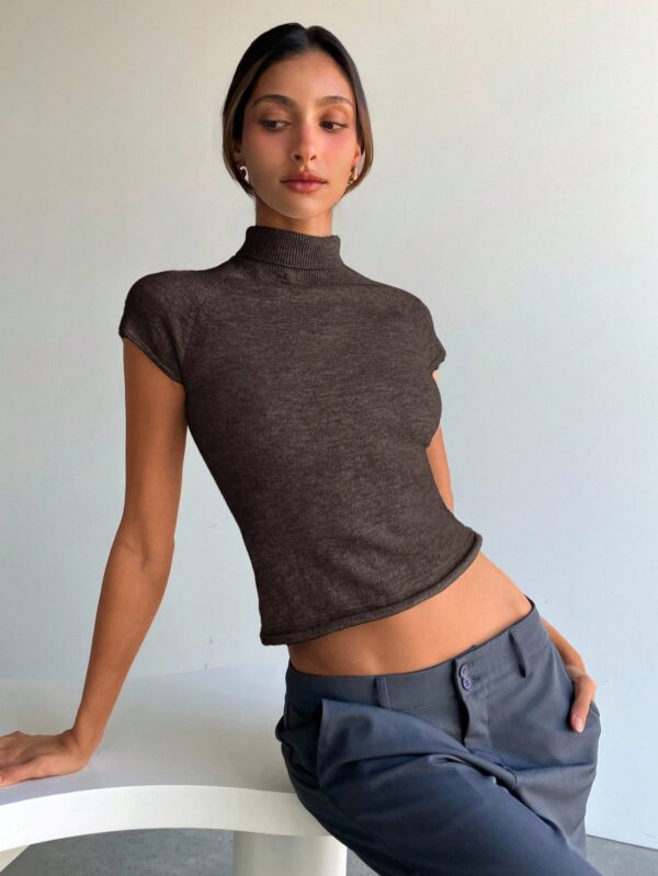 Turtleneck Long Sleeve Tight Fitted Fleeced Top