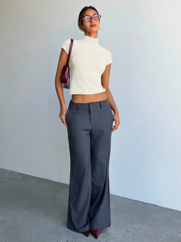 Turtleneck Long Sleeve Tight Fitted Fleeced Top