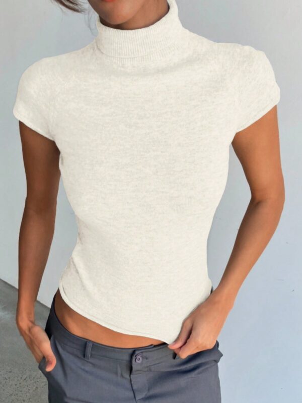 Turtleneck Long Sleeve Tight Fitted Fleeced Top
