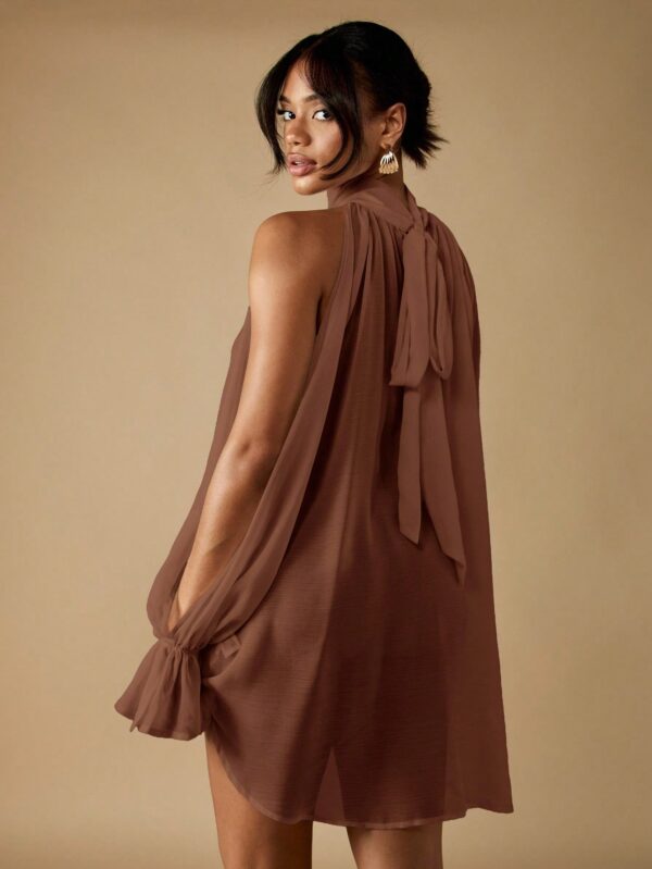 Elegant Mock Neck Sleeveless Blouse Top
