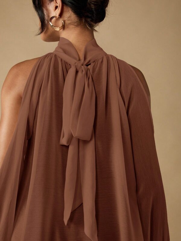 Elegant Mock Neck Sleeveless Blouse Top