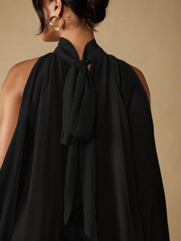 Elegant Mock Neck Sleeveless Blouse Top