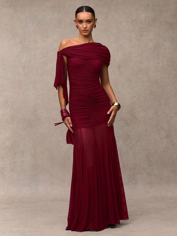 Off Shoulder Hem Maxi Dress