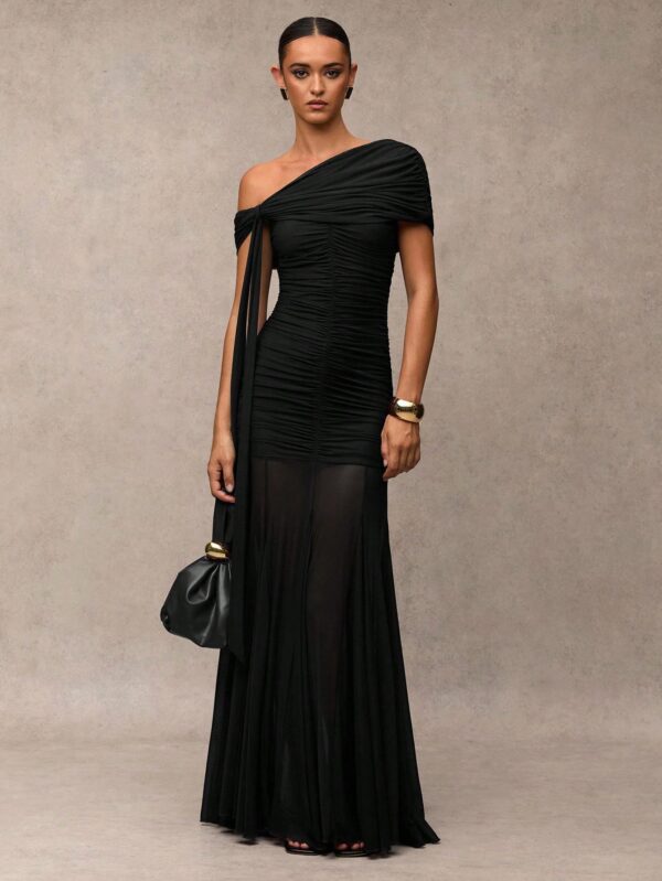 Off Shoulder Hem Maxi Dress