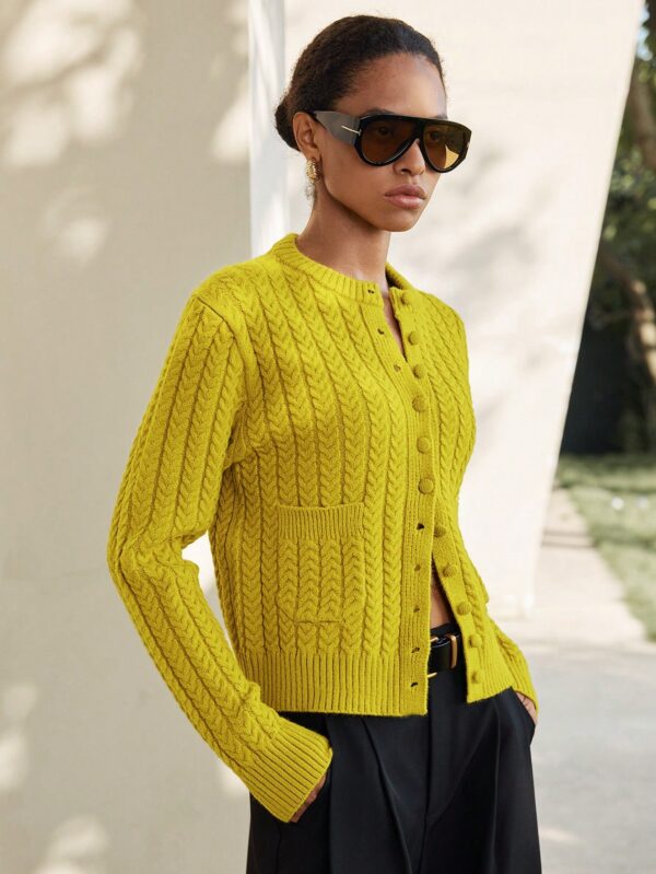 Knit Long Sleeve Round Neck Minimalist Cardigan