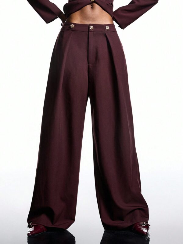Minimalist Burgundy Suit Pant