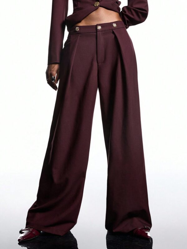 Minimalist Burgundy Suit Pant