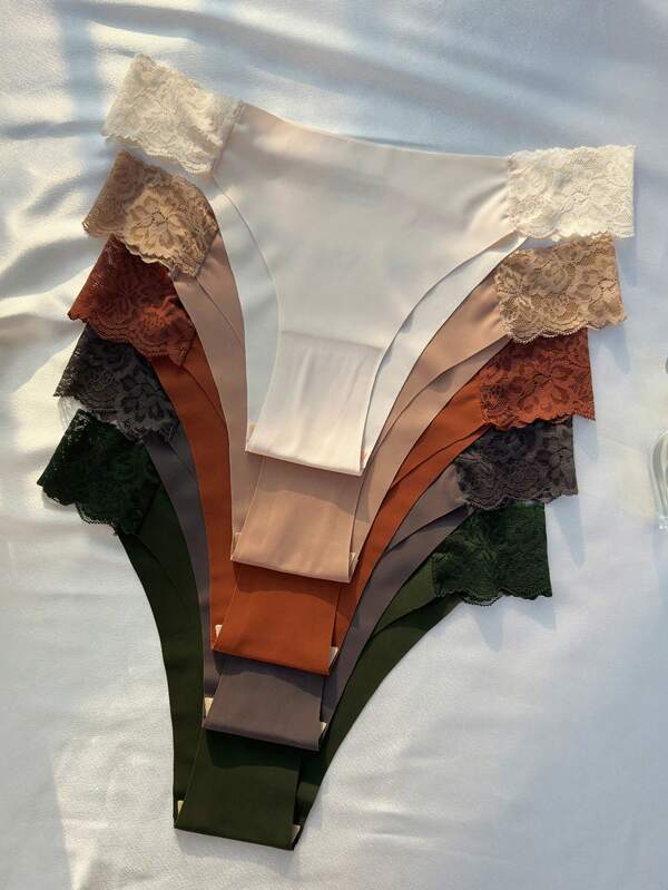 5pcs Lace Seamless Triangle Panties