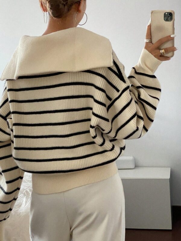 Casual Striped Long Sleeve Pullover Top