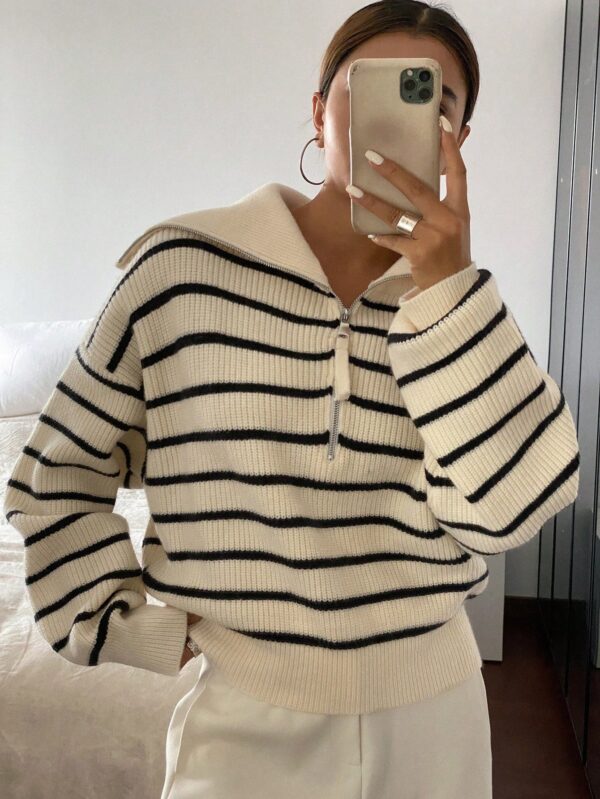 Casual Striped Long Sleeve Pullover Top