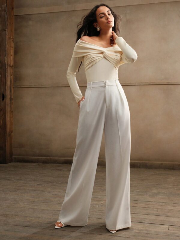 Open Shoulder Tied Bodysuit
