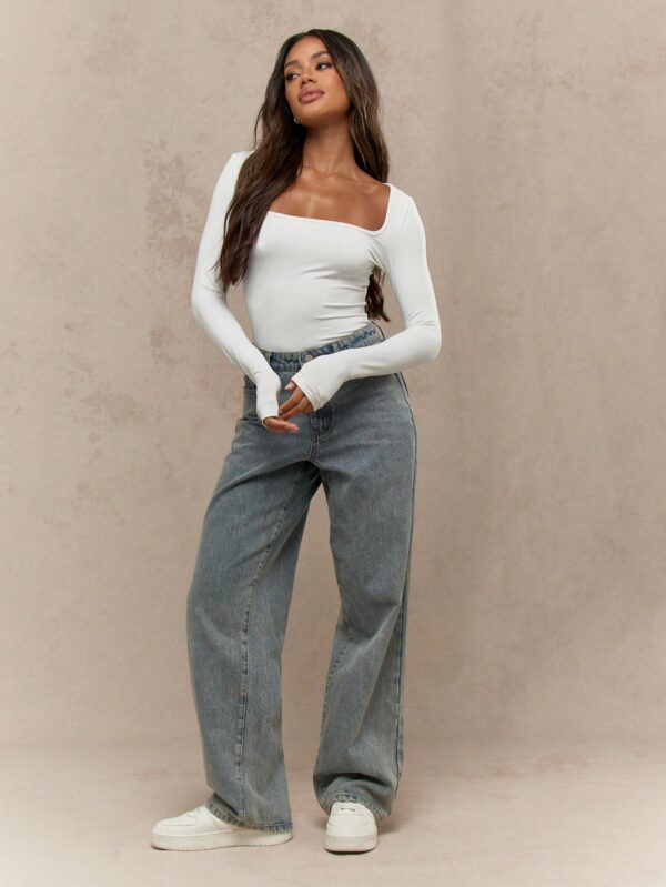 Square Neck Long Sleeve Bodysuit