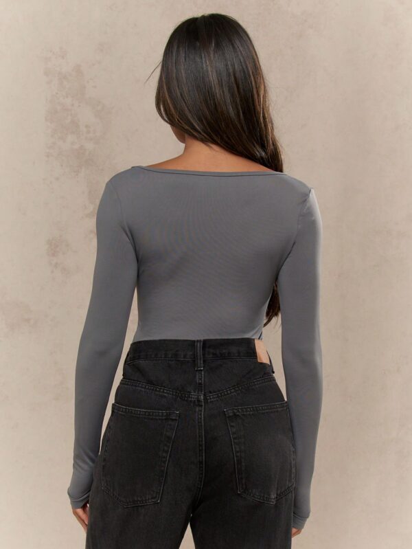 Square Neck Long Sleeve Bodysuit