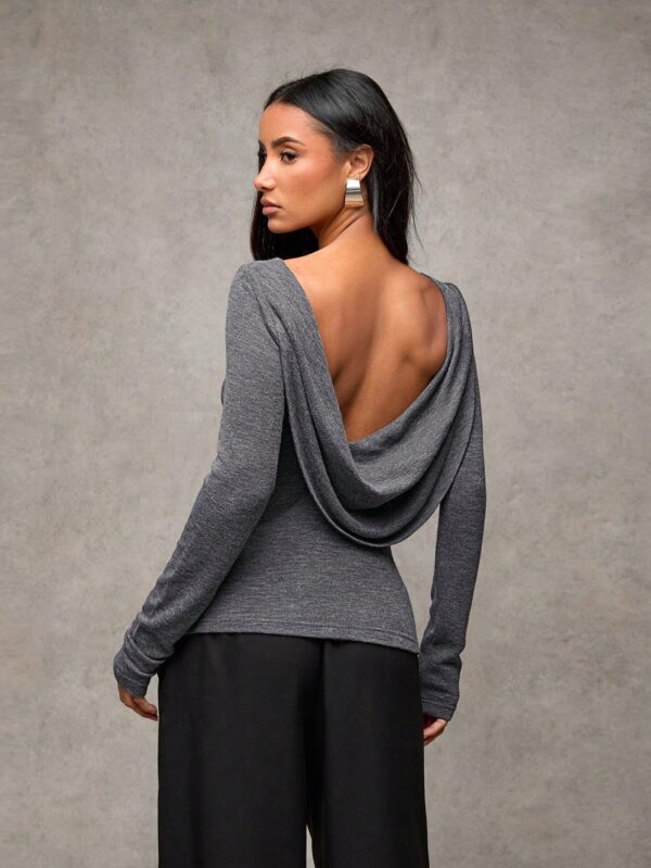 1pc Backless Minimalist Casual T-Shirt