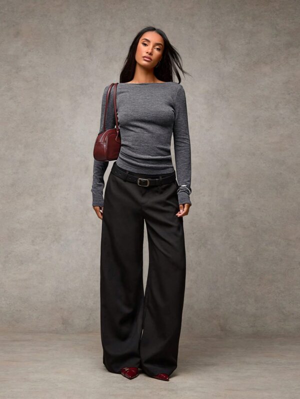 1pc Backless Minimalist Casual T-Shirt