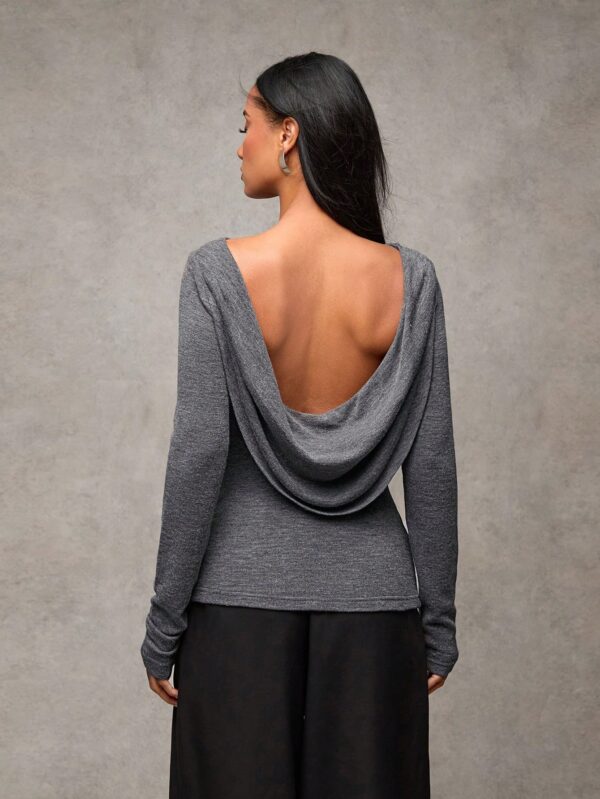 1pc Backless Minimalist Casual T-Shirt