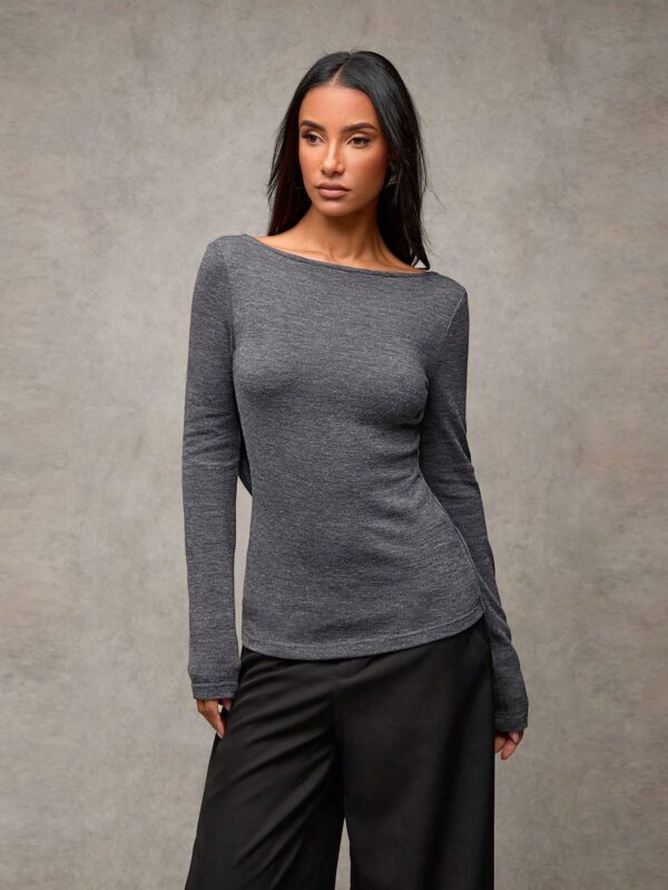 1pc Backless Minimalist Casual T-Shirt
