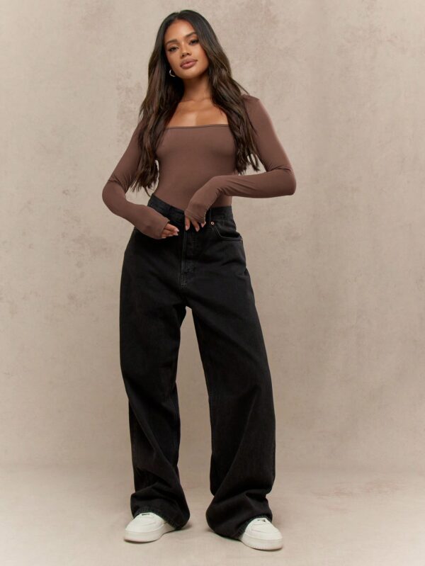 Square Neck Long Sleeve Bodysuit