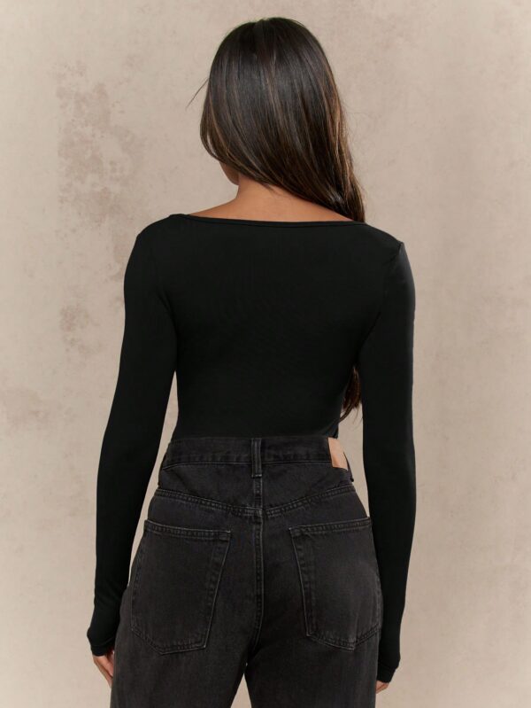 Square Neck Long Sleeve Bodysuit