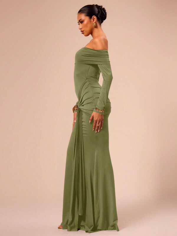 Off Shoulder Long Sleeve Maxi Dress