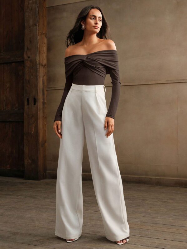 Open Shoulder Tied Bodysuit