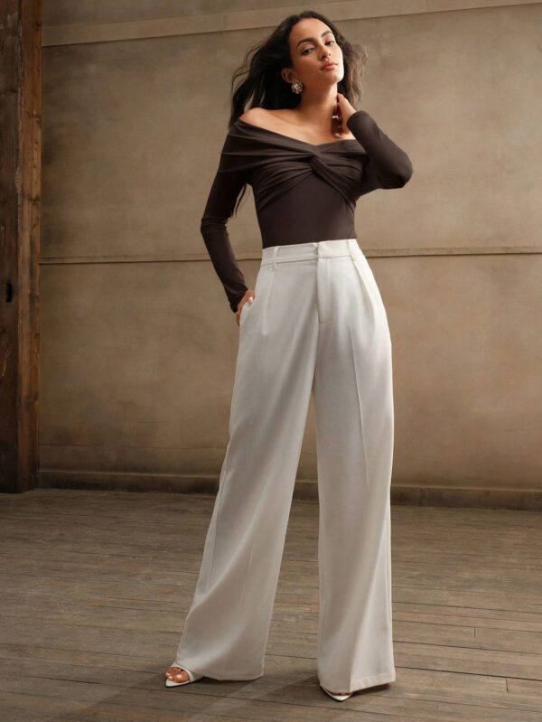 Open Shoulder Tied Bodysuit