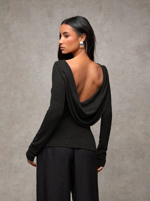 1pc Backless Minimalist Casual T-Shirt