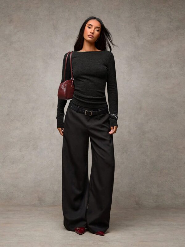1pc Backless Minimalist Casual T-Shirt