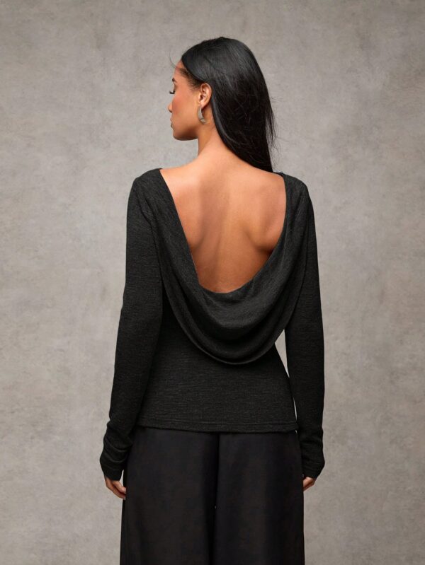 1pc Backless Minimalist Casual T-Shirt