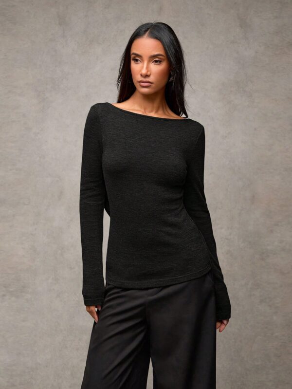 1pc Backless Minimalist Casual T-Shirt