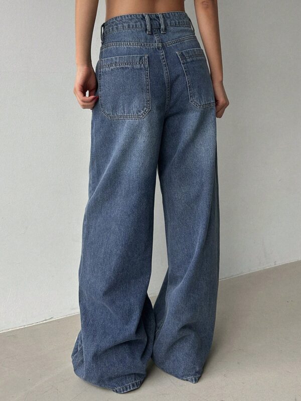 Casual Washed Wide-Leg Denim Pants