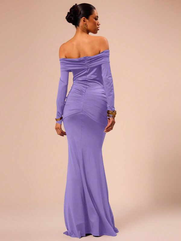Off Shoulder Long Sleeve Maxi Dress