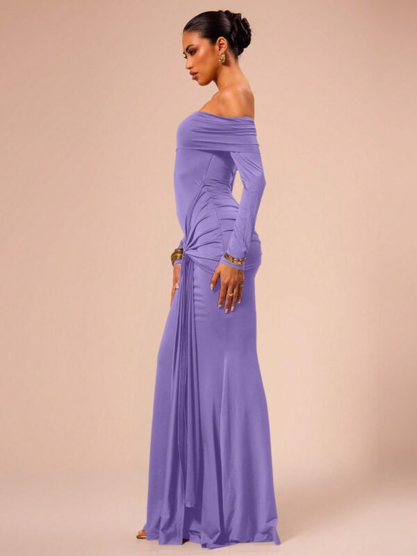 Off Shoulder Long Sleeve Maxi Dress