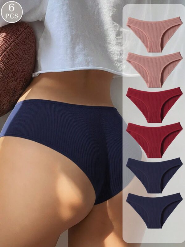 6 pcs Cotton Rib Knits Panties Set