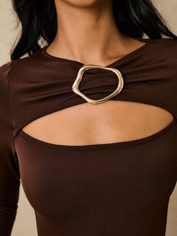 Hollow Out Long Sleeve Bodysuit