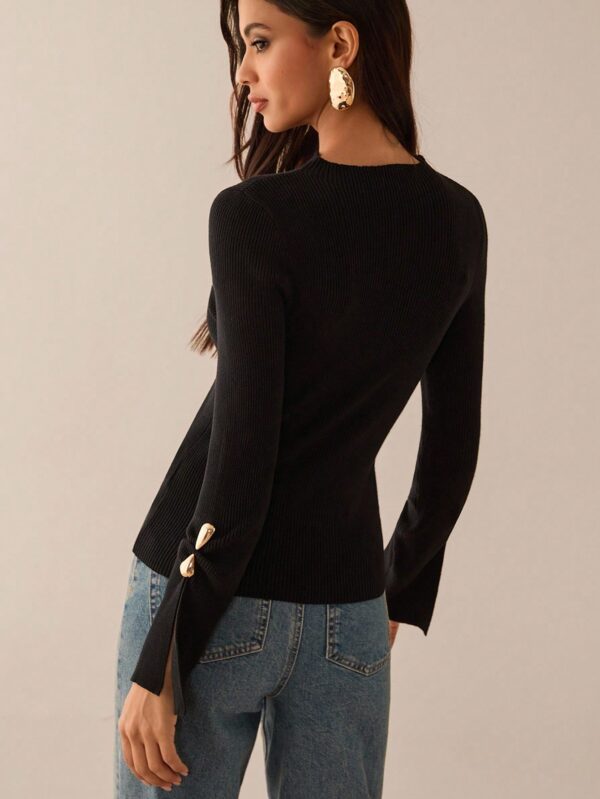 Metal Decor Bodycon Sweater