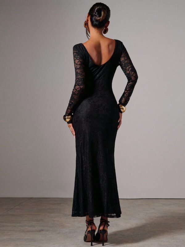 Elegant Lace Ruched Dress