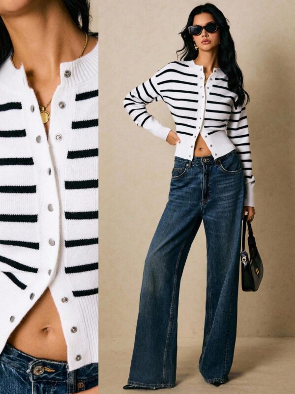 Striped Sweater Cardigan